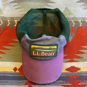 LL Bean Cap Hat Purple Green Logo Mesh Adjustable